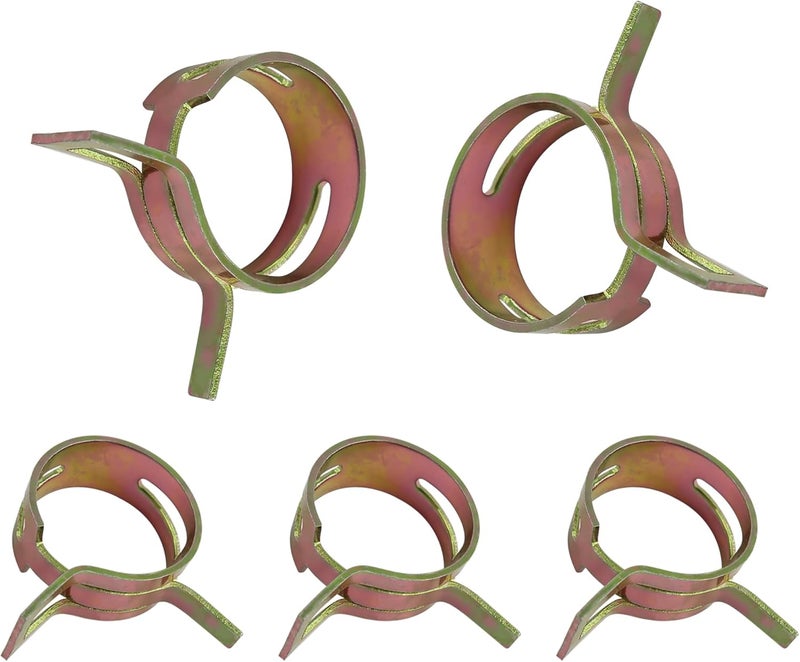 AUXBC 5Pcs 1Inch Spring Band Type Fuel Hose Clamps, 25mm Silicone Vacuum Hose Pipe Clamp Fasteners, Water Pipe Air Tube Clamps, Fit 25-30mm OD Hose - Image 1
